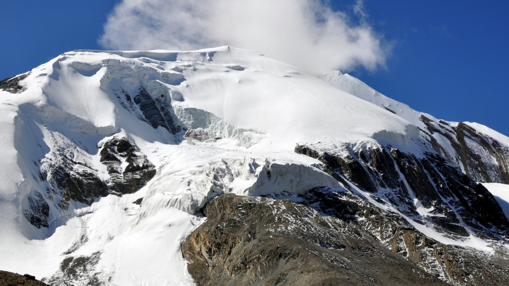 Tour nord des Annapurnas - Glacier du Thorung Peak depuis le col de Thorung La