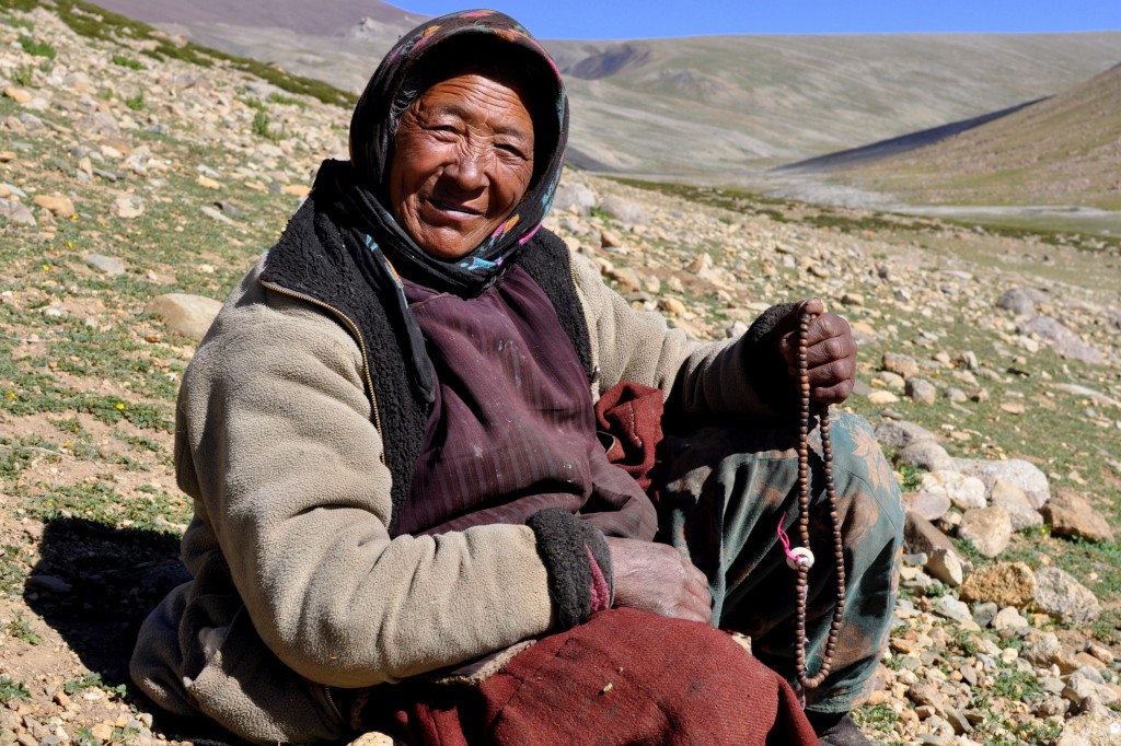 Bergère nomade, camp de Nimaling